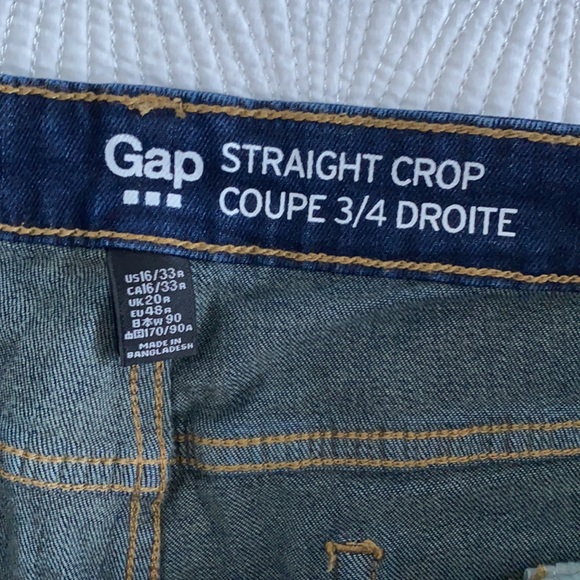 NWOT Gap Straight Cropped Dark Wash Jeans - Picture 4 of 7